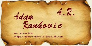 Adam Ranković vizit kartica